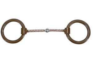Snaffle Bit Twisted RB Heavy Ring Copper 13 cm