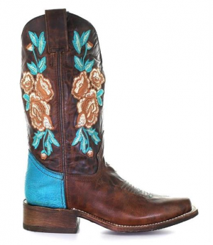 Corral Women's Boots Rodeo Roses Turquoise