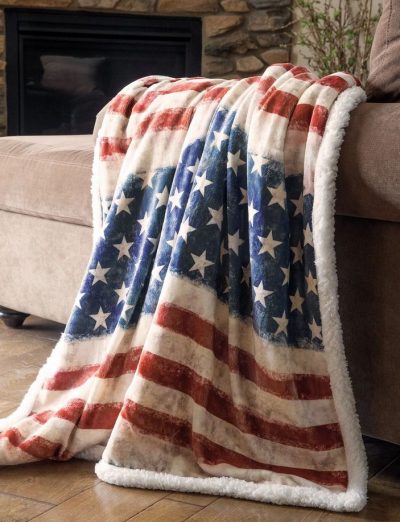 Fleecehuopa Wrangler Stars & Stripes USA American Flag Blanket