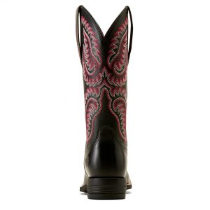 Ariat Women’s Cattle Caite Stretchfit Western Boot, Black Deertan