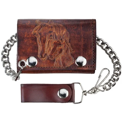 Lompakko ketjulla Trifold Chain Wallet with Horse Heads