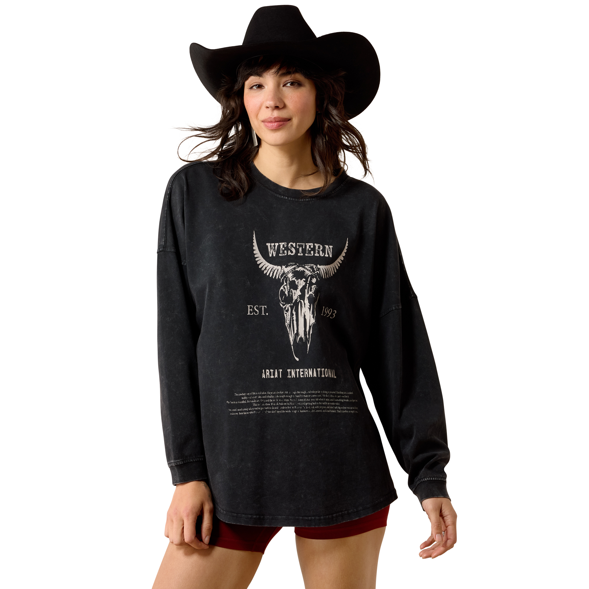 Ariat Women’s Canvas Oversized Long Sleeve T-Shirt paita